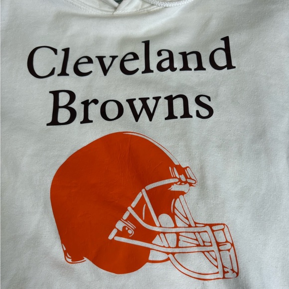 Cleveland Browns Gildan Heavy Blend Hoodie Size Large White NFL Sweatshirt - Picture 2 of 6